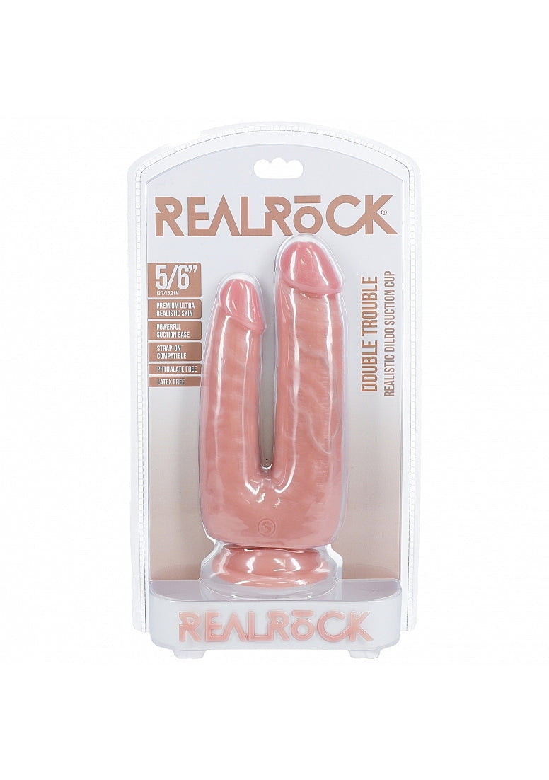 RealRock 5"/6" Double Trouble Realistic Suction Cup Dildo Flesh Color > Dildos > Double Dildos - Tophatter Daily Deals