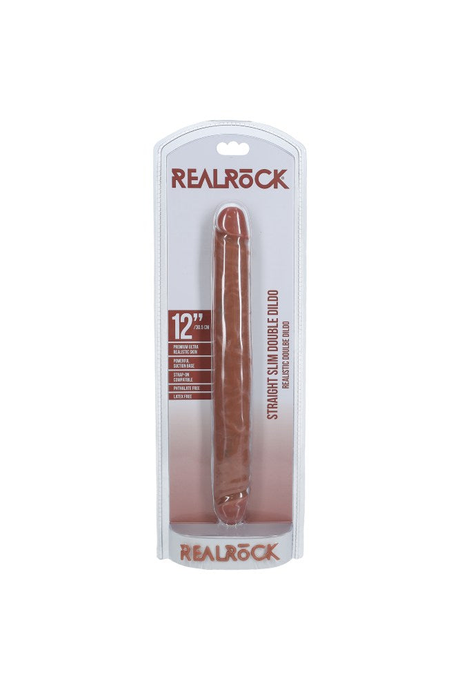 Shots Toys - RealRock - Slim Double Ended Dong - Various Sizes & Colors 12 inch Tan Sex Toy - Tophatter Daily Deals