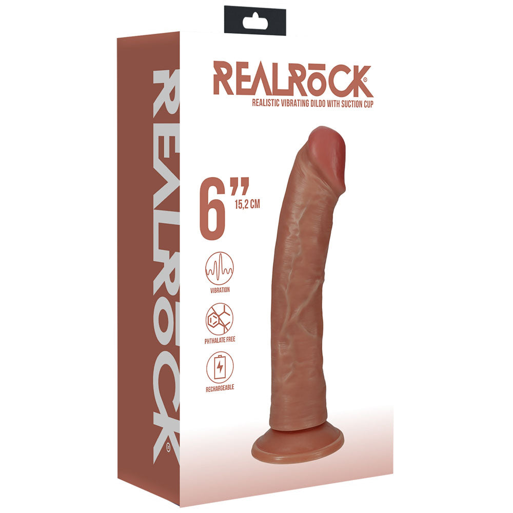 REALROCK 15cm Vibrating Cock Tan 15.2cm Dong > Vibrators > Realistic Vibrators - Tophatter Daily Deals