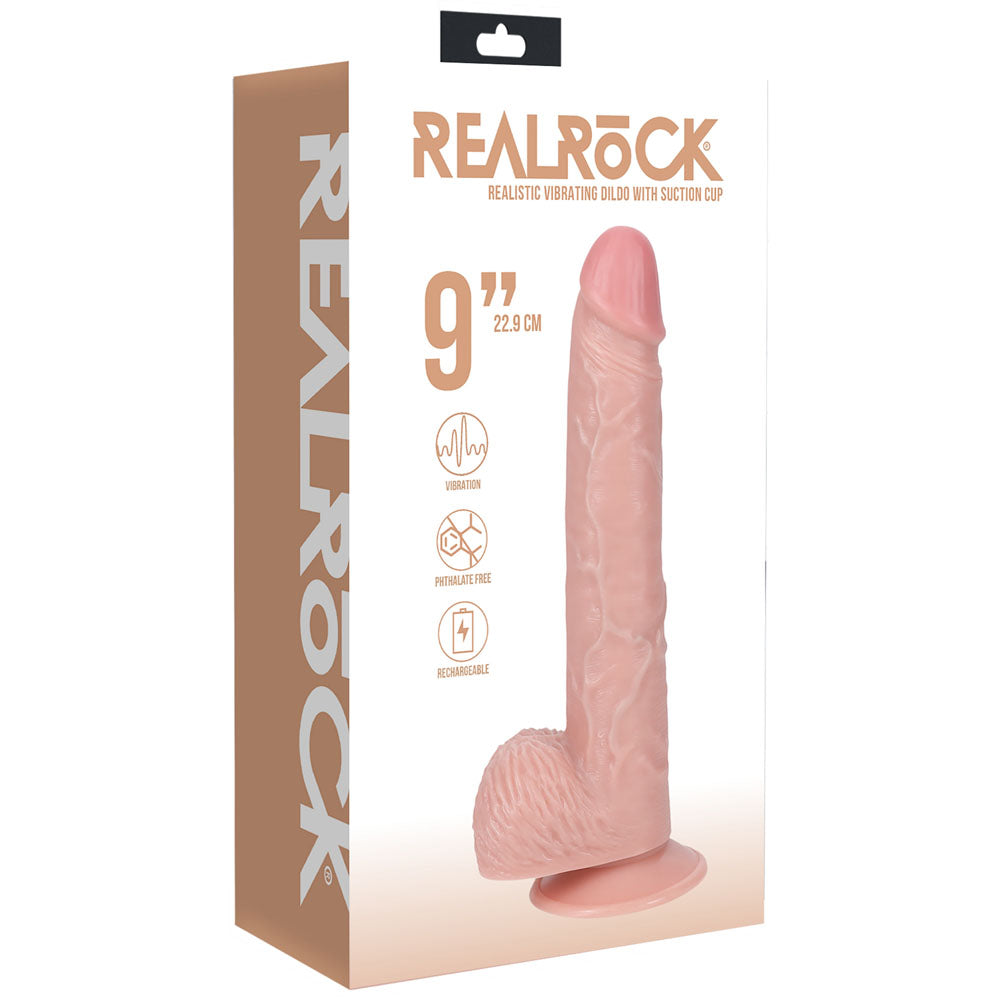REALROCK 23cm Vibrating Cock + Balls - 9 Inch Dildo > Vibrators > Realistic Vibrators - Tophatter Daily Deals