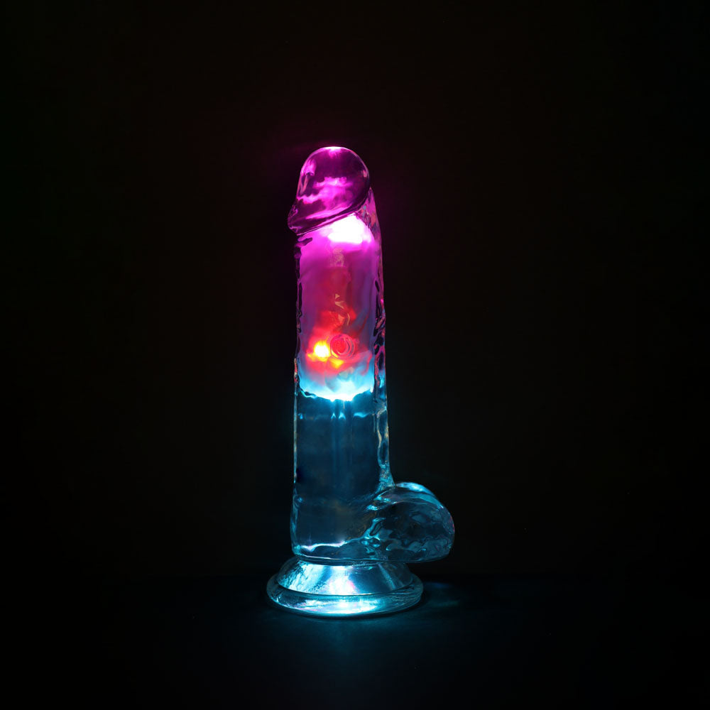 Realrock 7 Inch Clear LED Vibrating Dong with Remote Control > Vibrators > Realistic Vibrators - Tophatter Daily Deals