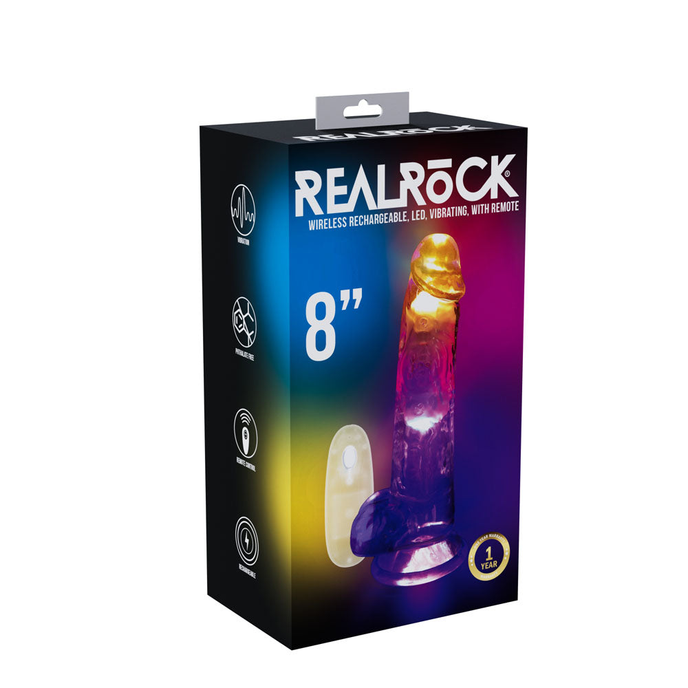 REALROCK 8 Inch Wireless LED Vibrating Dong Clear 22.5 cm Remote > Vibrators > Realistic Vibrators - Tophatter Daily Deals