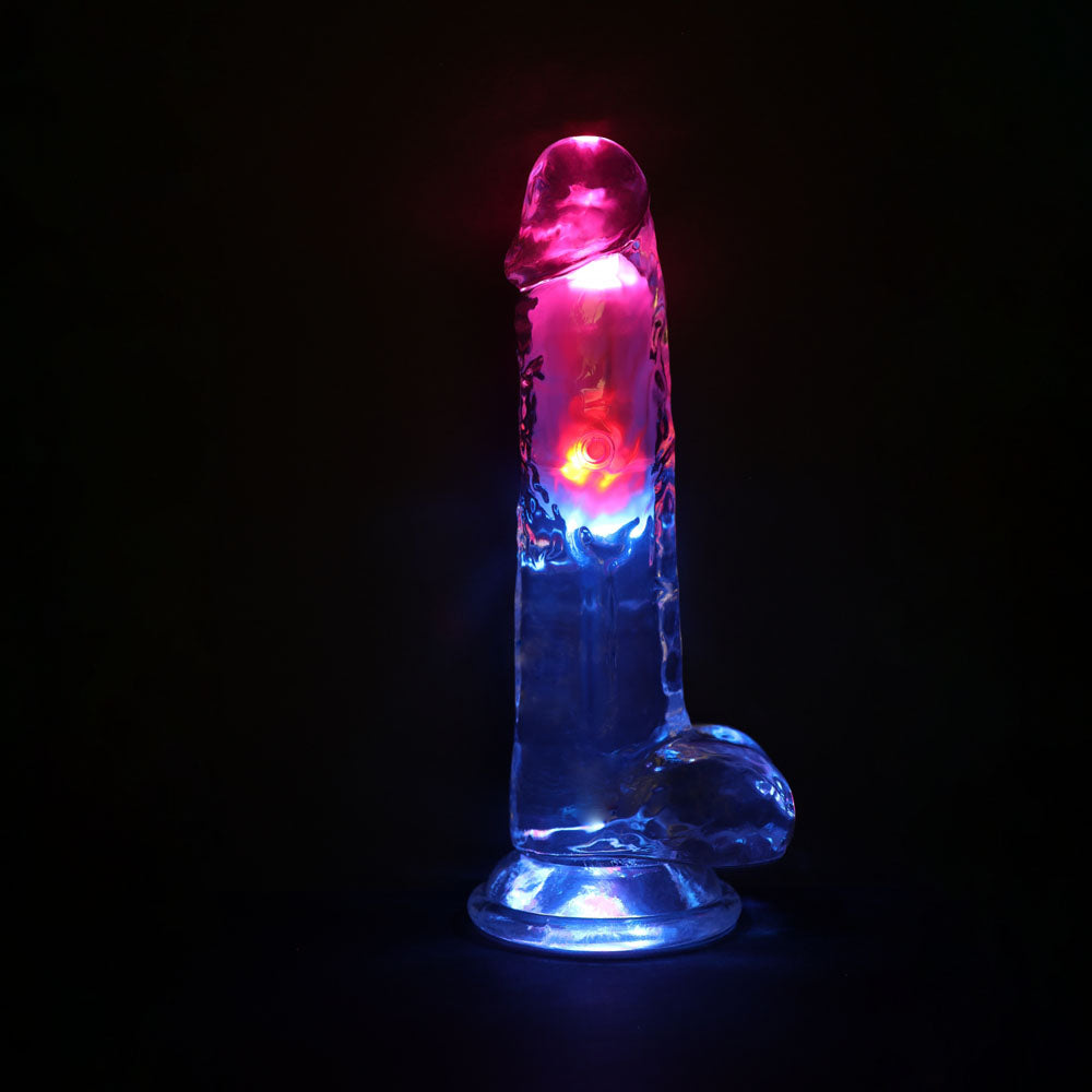 REALROCK 8 Inch Wireless LED Vibrating Dong Clear 22.5 cm Remote > Vibrators > Realistic Vibrators - Tophatter Daily Deals
