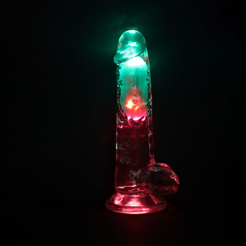 REALROCK 8 Inch Wireless LED Vibrating Dong Clear 22.5 cm Remote > Vibrators > Realistic Vibrators - Tophatter Daily Deals