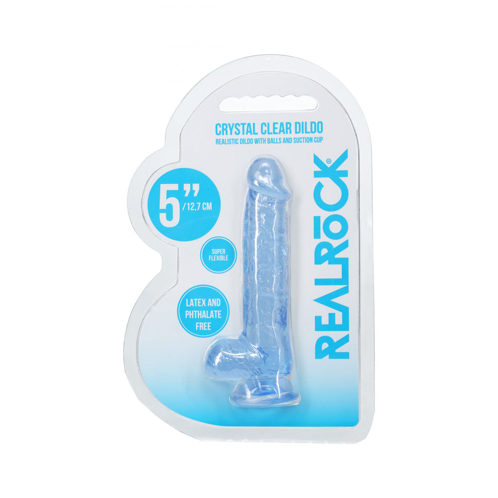 RealRock Crystal Clear (Clear) – 5 Inch Suction Cup Dildo With Balls > Dildos > Slim Dildos - Tophatter Daily Deals