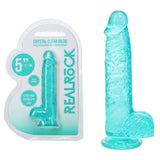 REALROCK Crystal Clear (Turquoise) – 5 Inch Suction Cup Dildo with Balls > Dildos > Slim Dildos - Tophatter Daily Deals