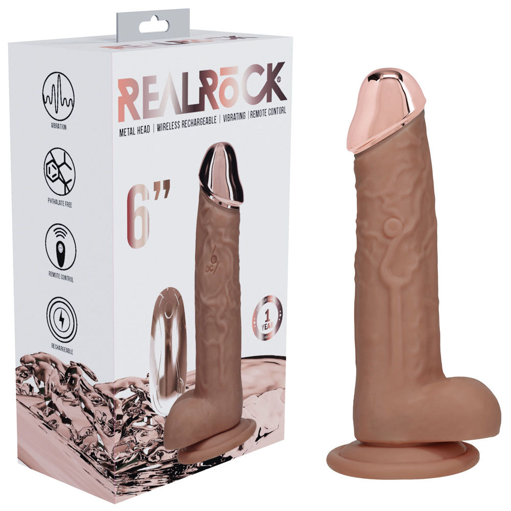 RealRock Metal Head 6 Inch USB Rechargeable Vibrating Dildo with Remote > Dildos > Realistic Dildos - Tophatter Daily Deals