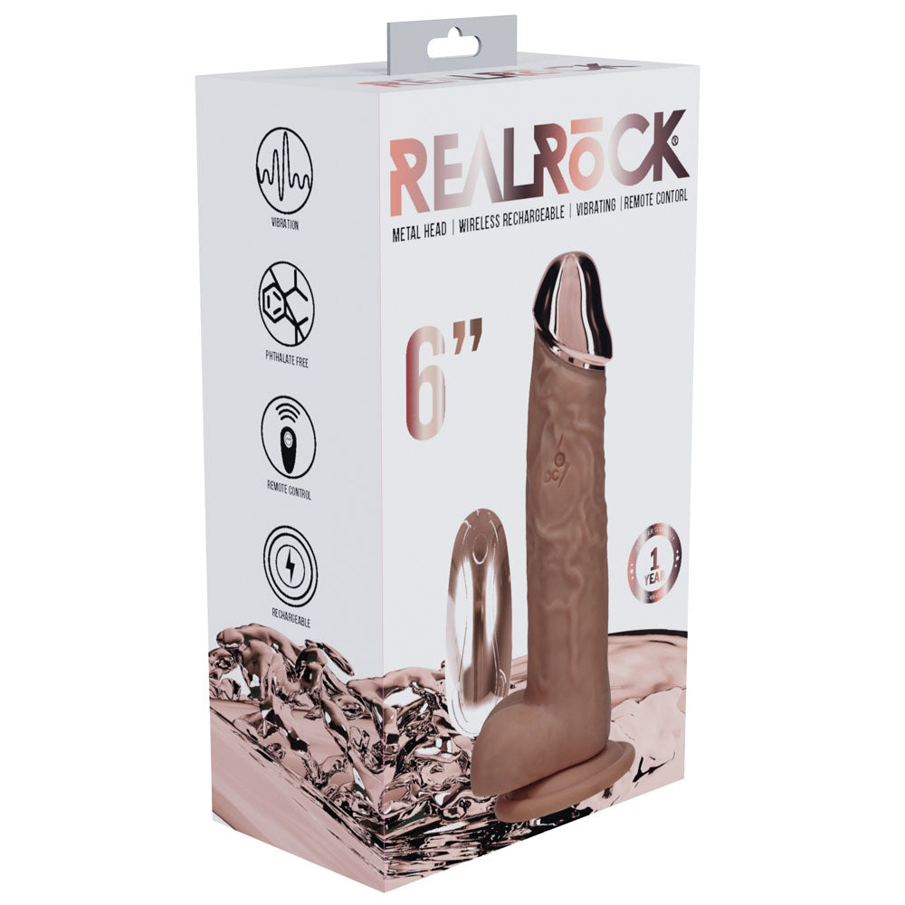 RealRock Metal Head 6 Inch USB Rechargeable Vibrating Dildo with Remote > Dildos > Realistic Dildos - Tophatter Daily Deals