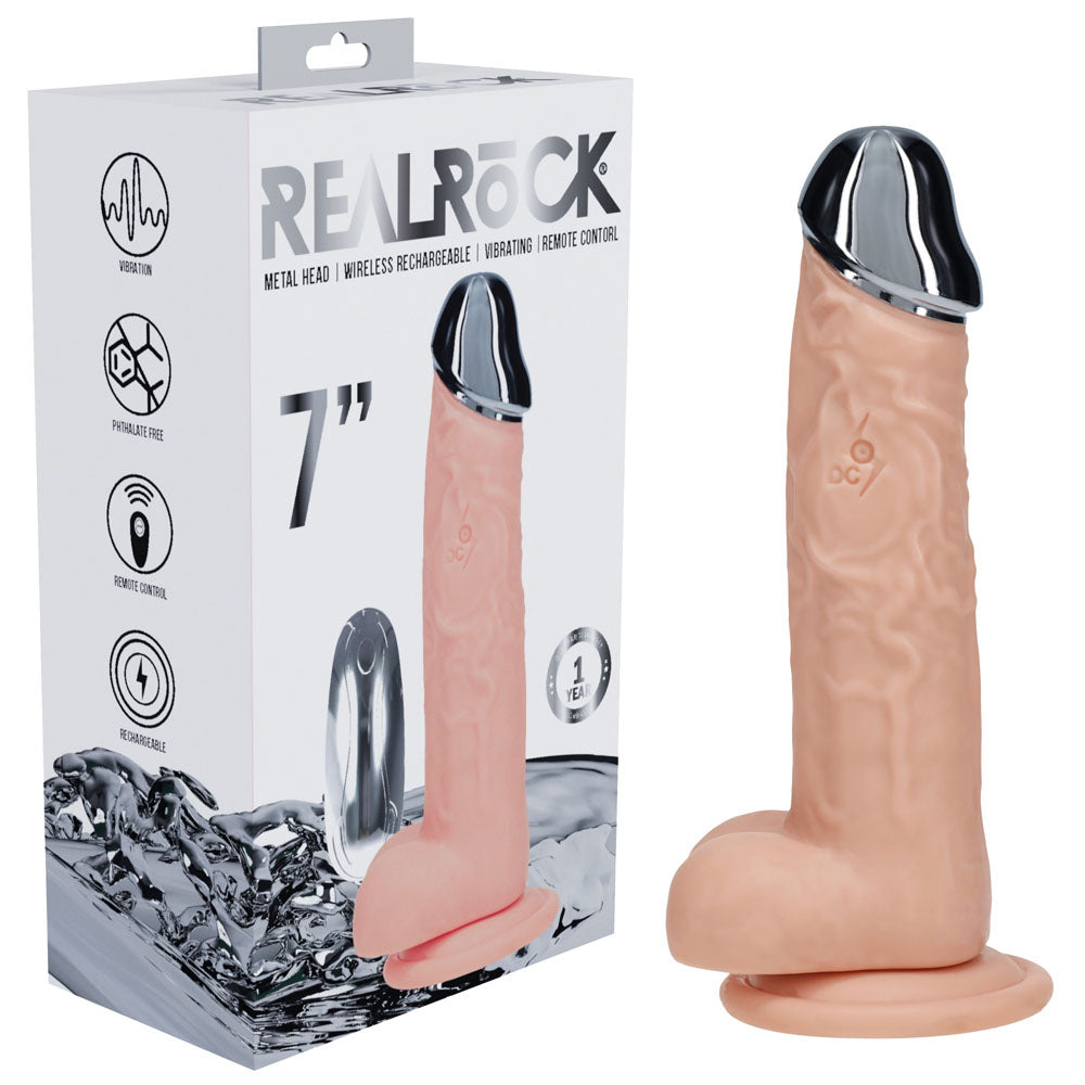 RealRock Metal Head 7 Inch – USB Rechargeable Vibrating Dildo with Remote > Dildos > Realistic Dildos - Tophatter Daily Deals