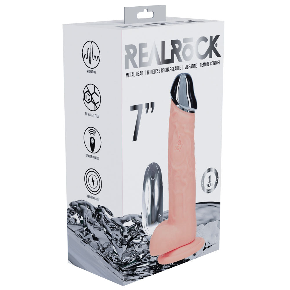 RealRock Metal Head 7 Inch – USB Rechargeable Vibrating Dildo with Remote > Dildos > Realistic Dildos - Tophatter Daily Deals
