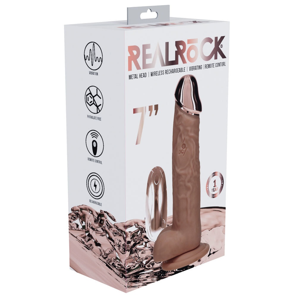 RealRock Metal Head 7 Inch Rechargeable Vibrating Dildo with Remote > Dildos > Realistic Dildos - Tophatter Daily Deals