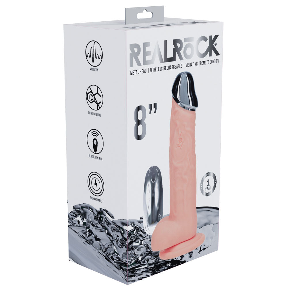 RealRock Metal Head 8 Inch Rechargeable Dildo – Wireless Remote Vibrating Dildo > Dildos > Realistic Dildos - Tophatter Daily Deals