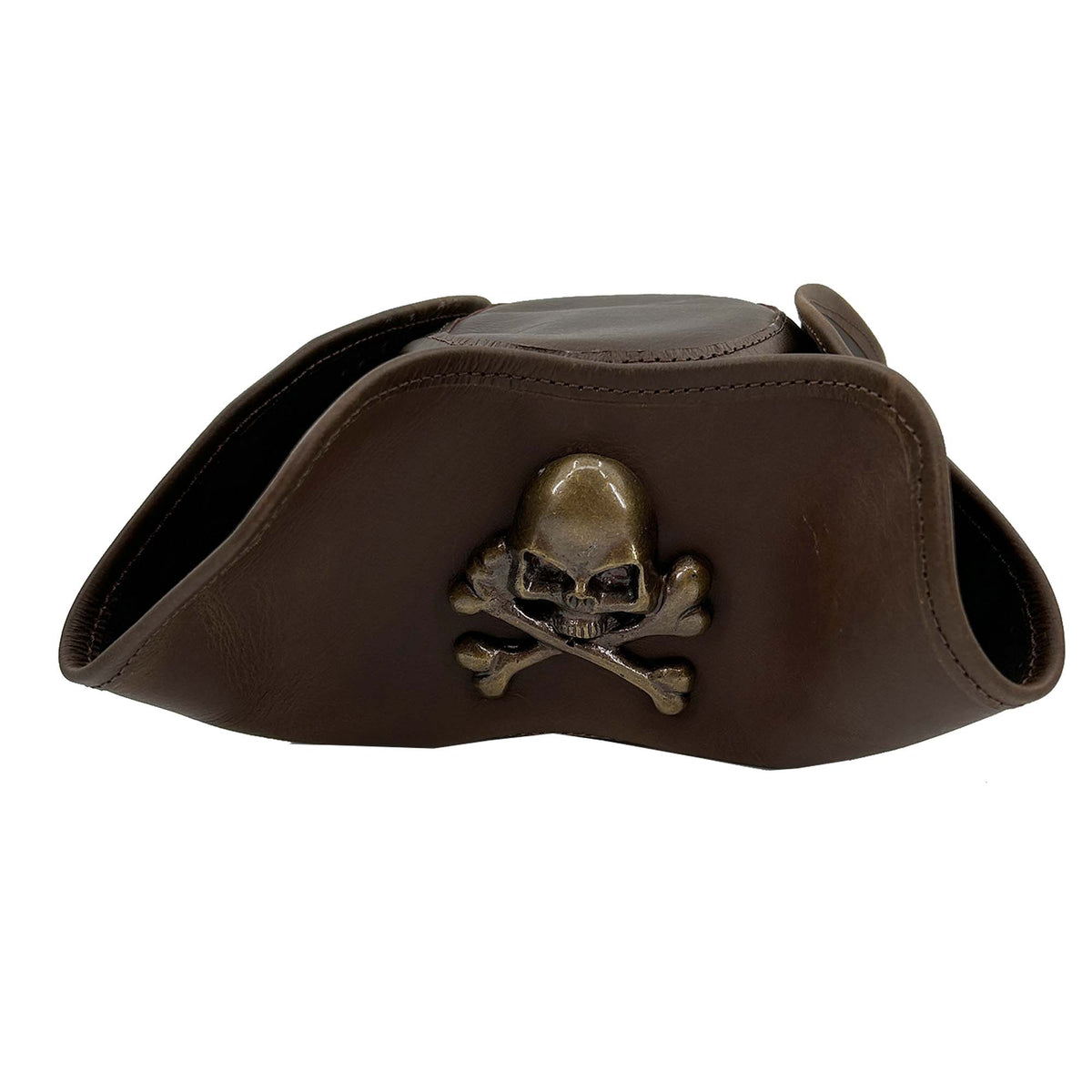 Real Leather Handmade Tricorn Pirate Hat historical period - Tophatter Daily Deals