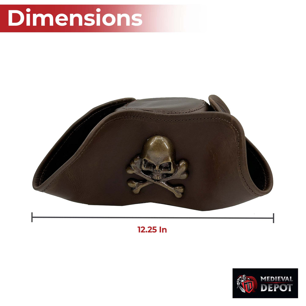 Real Leather Handmade Tricorn Pirate Hat historical period - Tophatter Daily Deals