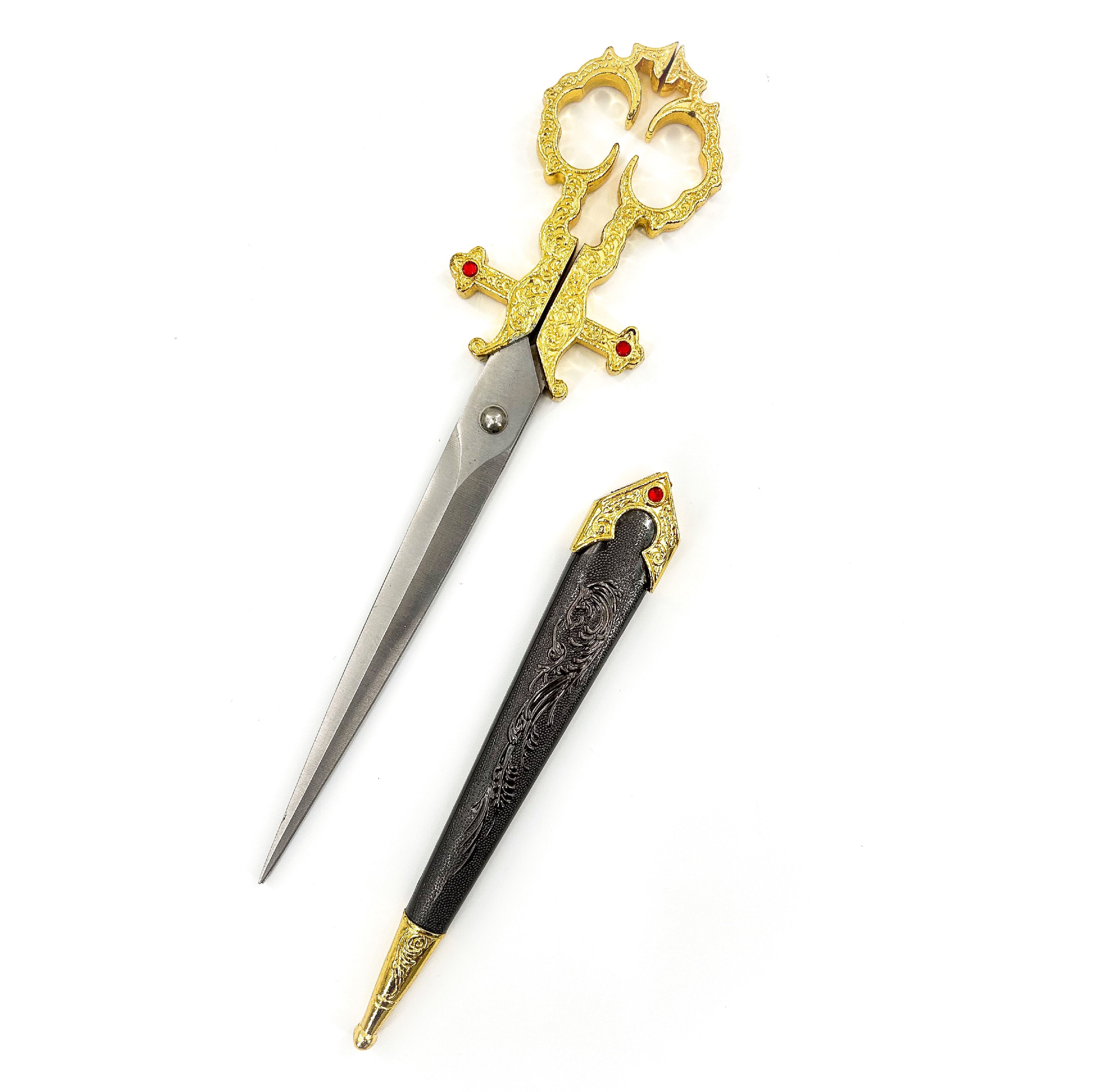 Renaissance Medieval Scissors Gold Dagger historical period - Tophatter Daily Deals
