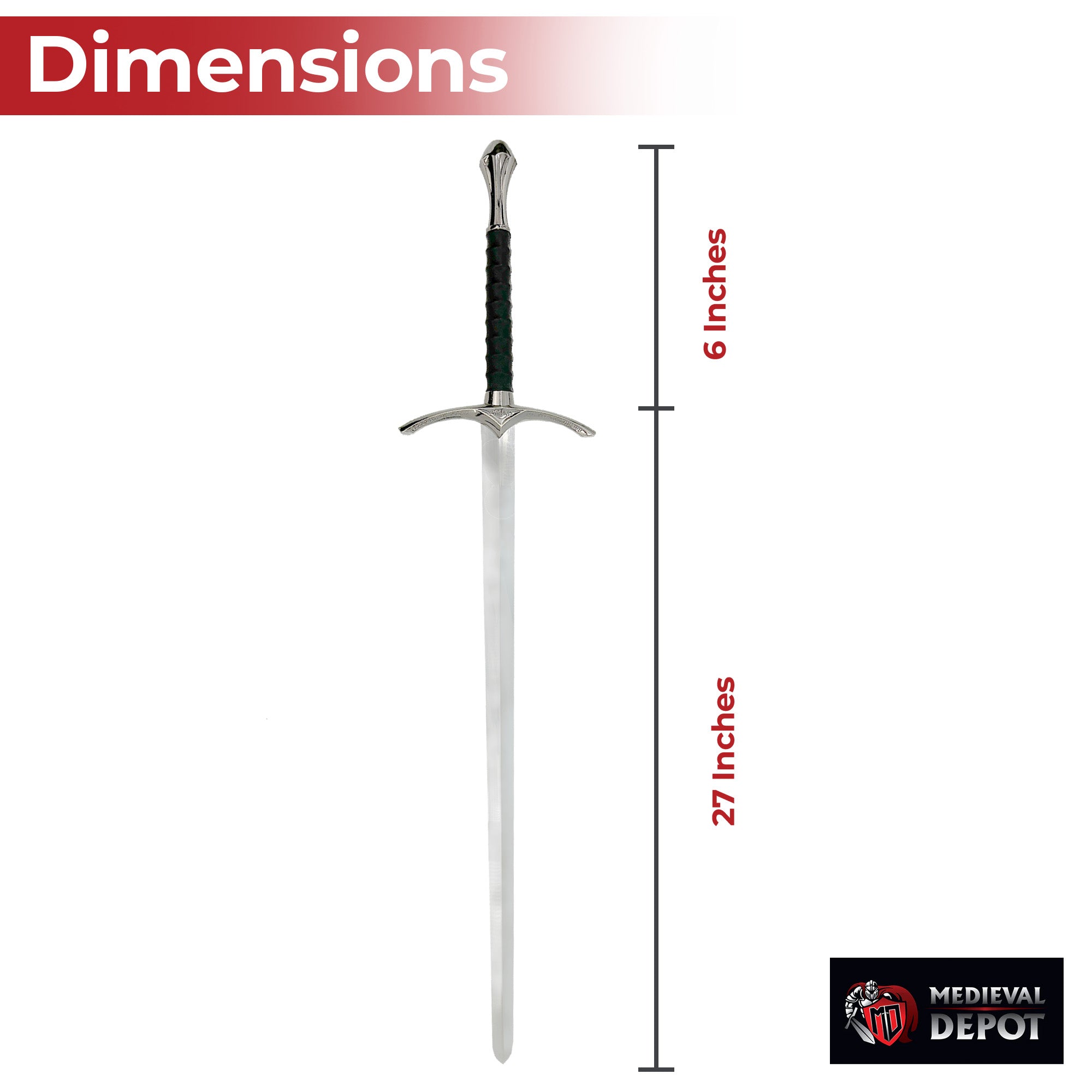 Replica Glamdring Gandalf Sword with Black Scabbard swords - Tophatter Daily Deals