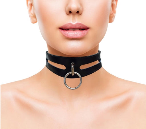Rouge Leather Collar (Black) – Fashion Bondage Collar > Bondage Gear > Collars & Leashes - Tophatter Daily Deals