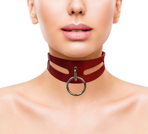 Rouge Leather Fashion Collar (Red) – 40cm Bondage Collar > Bondage Gear > Collars & Leashes - Tophatter Daily Deals