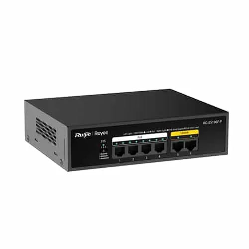 RUIJIE 6 PORT POE SWITCH  RG-ES106F-P 100MBPS - Tophatter's Army Deals CCTV - Tophatter Daily Deals