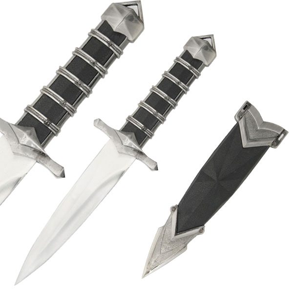 Medieval Knight Double Edge Stainless Steel Dagger with Scabbard Collectible Weapons - Tophatter Daily Deals