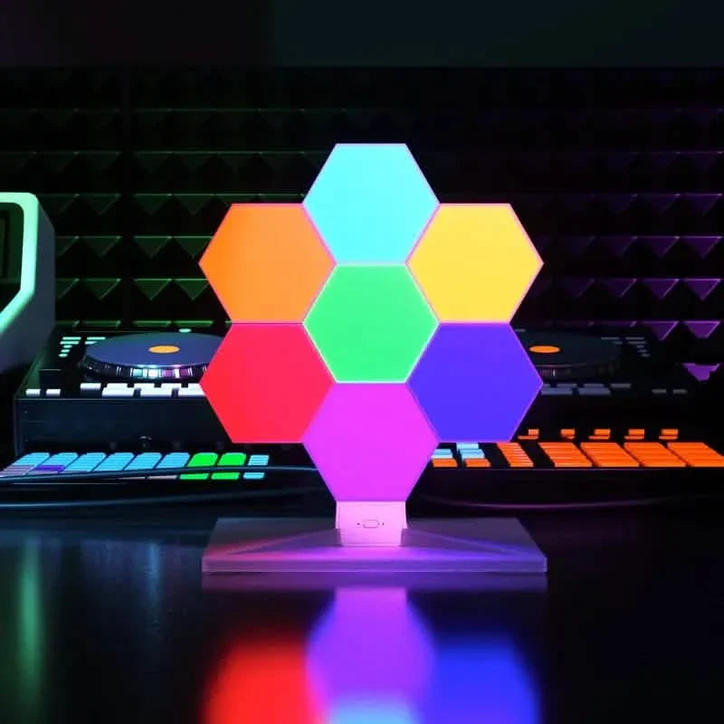 7-Panel RGB Hexagon Lights Kit Indoor Lighting - Tophatter Daily Deals