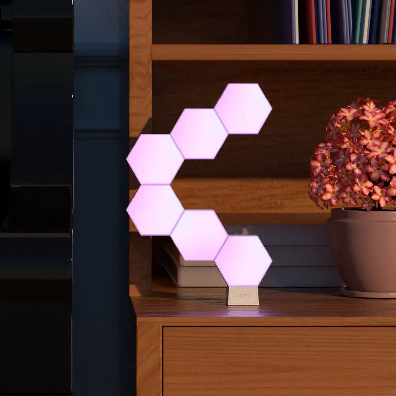 7-Panel RGB Hexagon Lights Kit Indoor Lighting - Tophatter Daily Deals