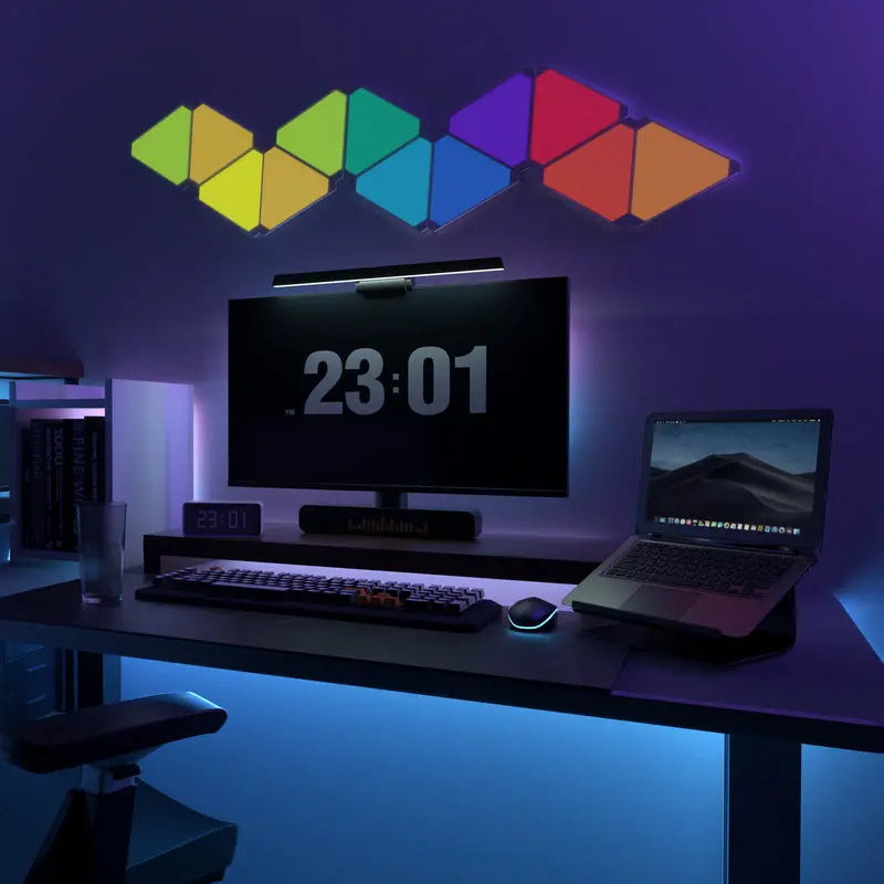 6-Panel RGB Triangle Light Kit Indoor Lighting - Tophatter Daily Deals