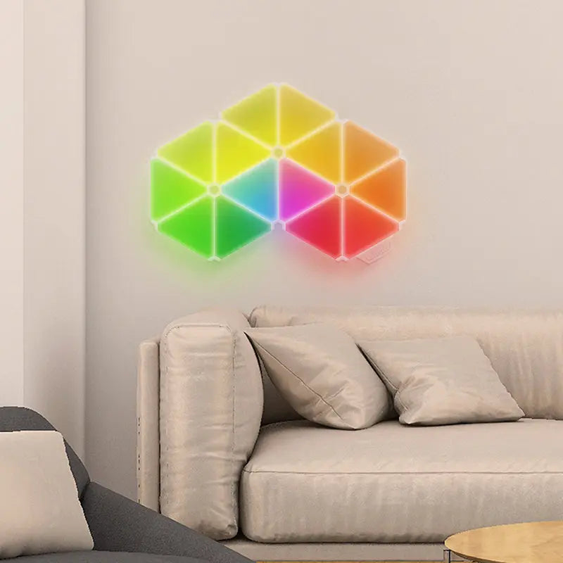 6-Panel RGB Triangle Light Kit Indoor Lighting - Tophatter Daily Deals