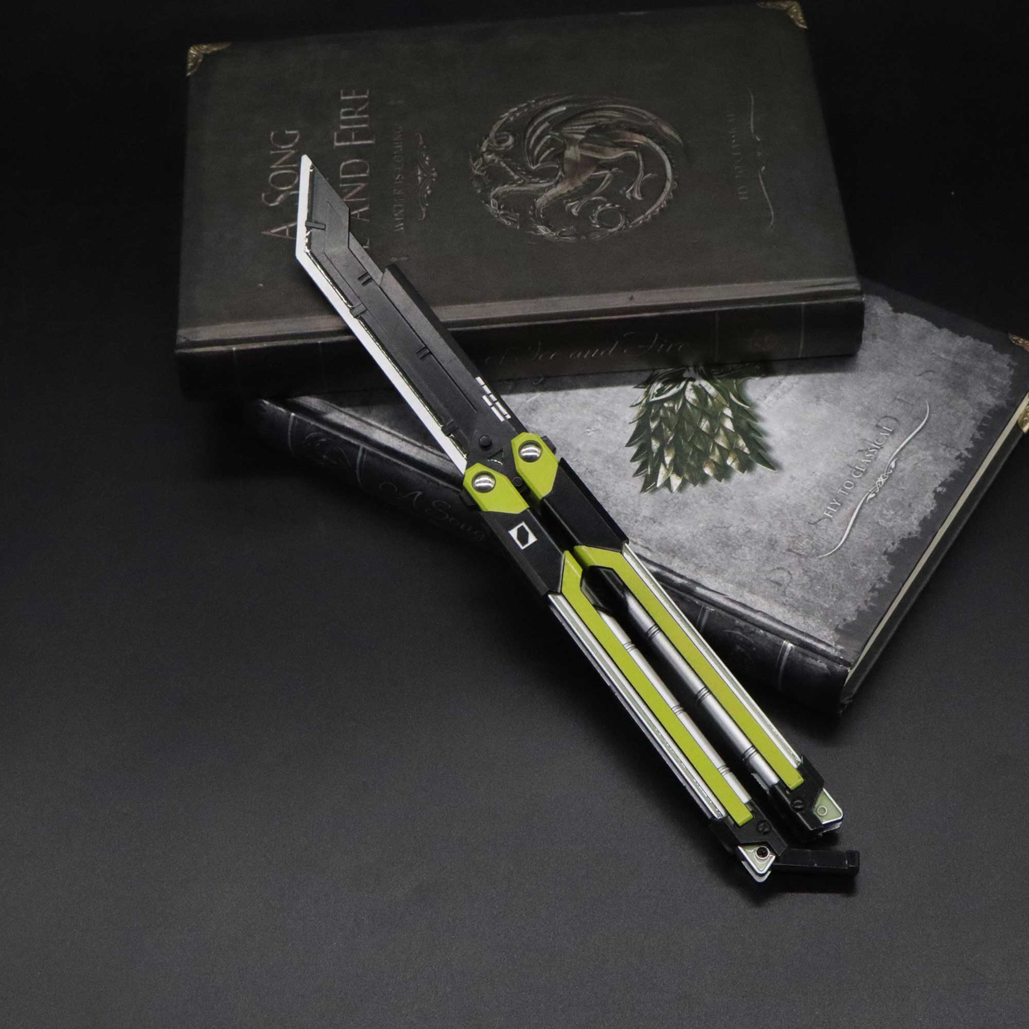 Val Game Knife Handicrafts Metal Game Skin Knife Gamer Gift RGX Knife Green - Tophatter Daily Deals