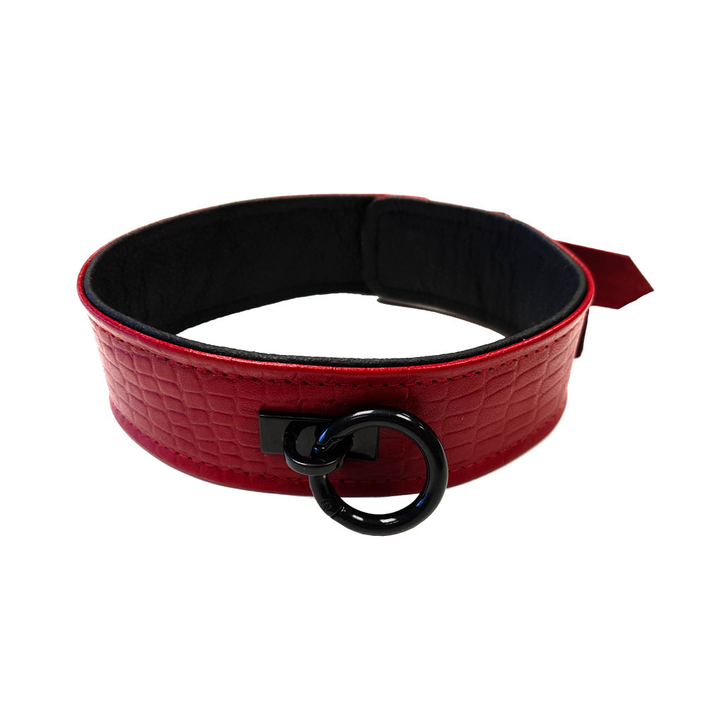 Rouge Garments Leather Croc Print Collar – Leather Collar > Bondage Gear > Collars & Leashes - Tophatter Daily Deals