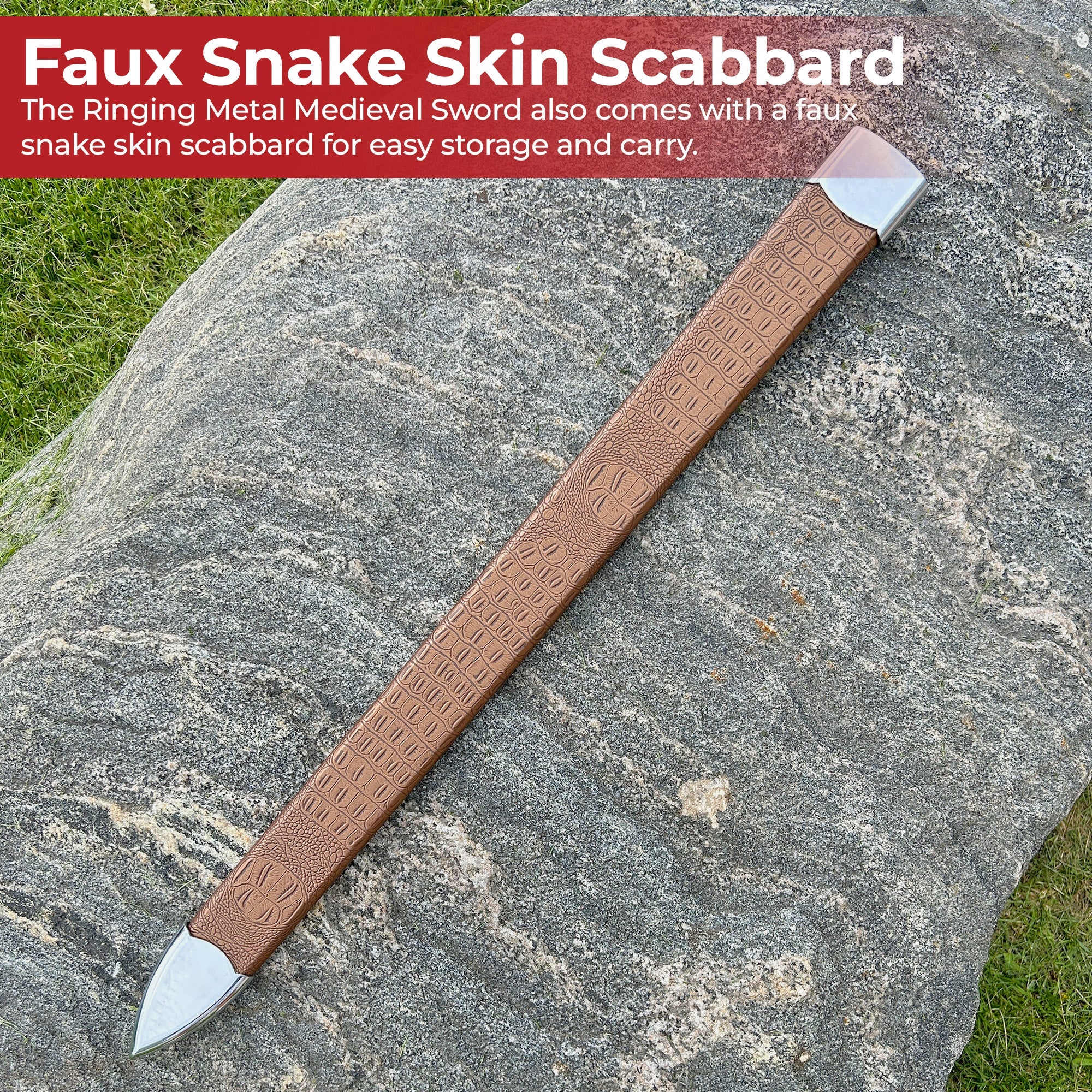 Ringing Metal 1095 High Carbon Steel Medieval Sword Swords - Tophatter Daily Deals