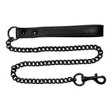 Rouge Black Leather Leash with Metal Chain Trigger Hook > Bondage Gear > Collars & Leashes - Tophatter Daily Deals
