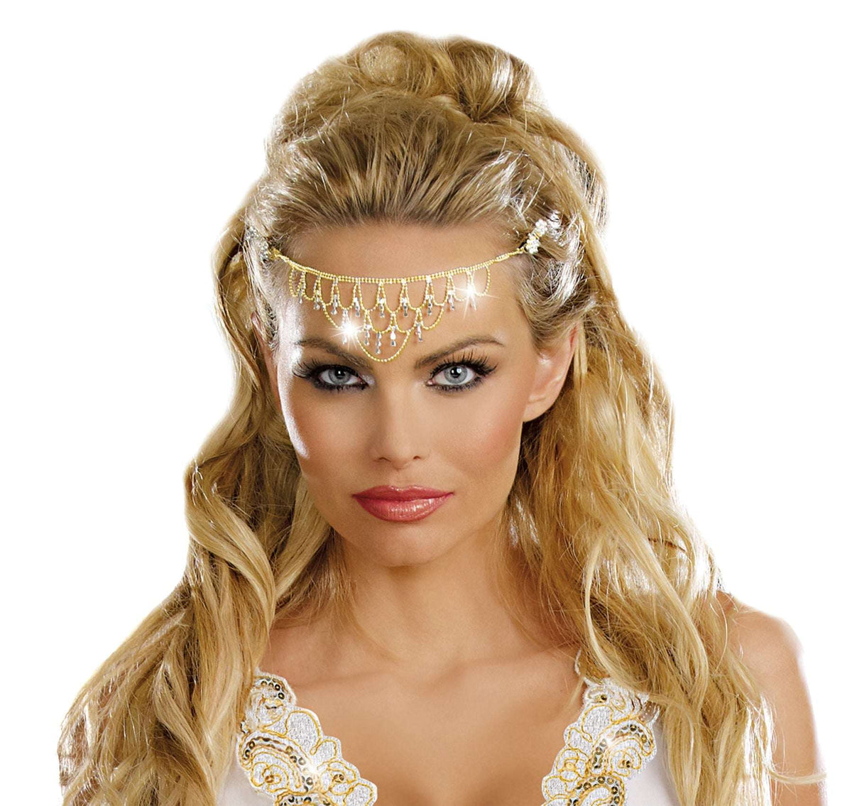 Headpiece Gold Glittering Rhinestone Halloween Hats & Headpieces - Tophatter Daily Deals