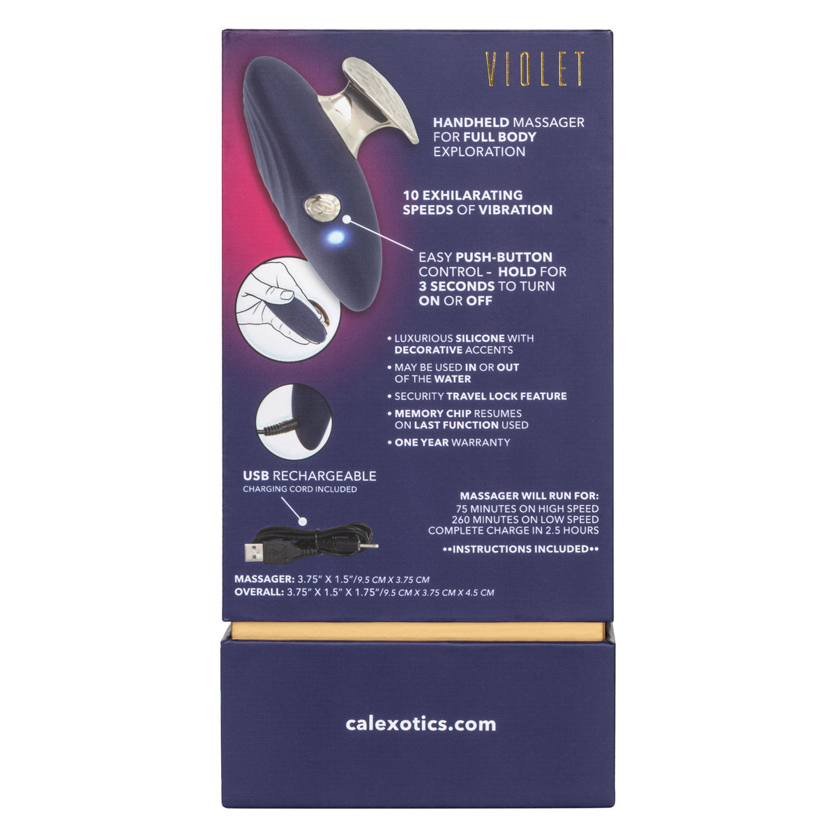 Chic Violet Handheld Massager in Deep Violet with 10 Vibration Speeds and Waterproof Design > Vibrators > Standard Vibrators - Tophatter Daily Deals