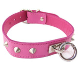 Rouge Garments Studded Collar with Removable O Ring – Adjustable Leather Collar > Bondage Gear > Collars & Leashes - Tophatter Daily Deals