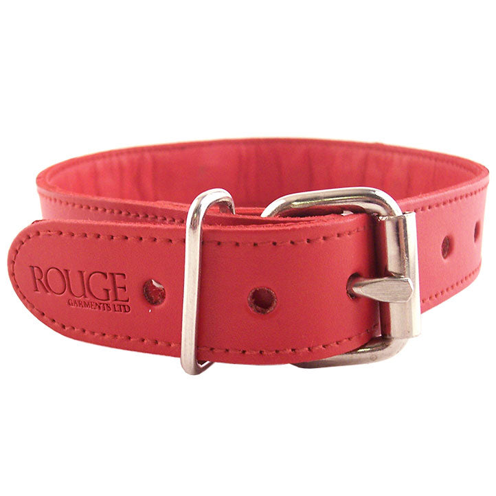 Rouge Garments Red Studded Collar – Adjustable Leather Collar > Bondage Gear > Collars & Leashes - Tophatter Daily Deals