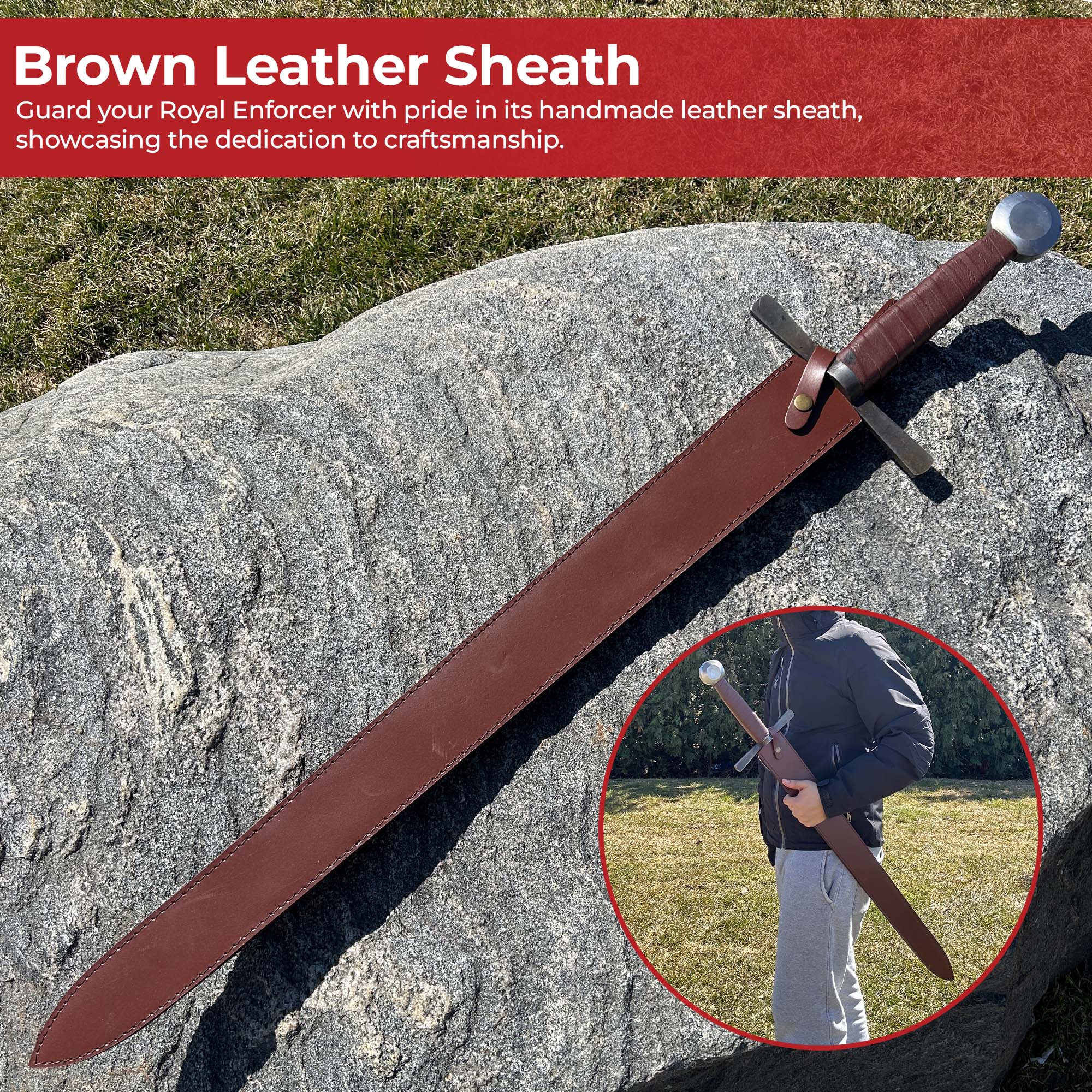Royal Enforcer Hand Forged Medieval Knights Sword Swords - Tophatter Daily Deals