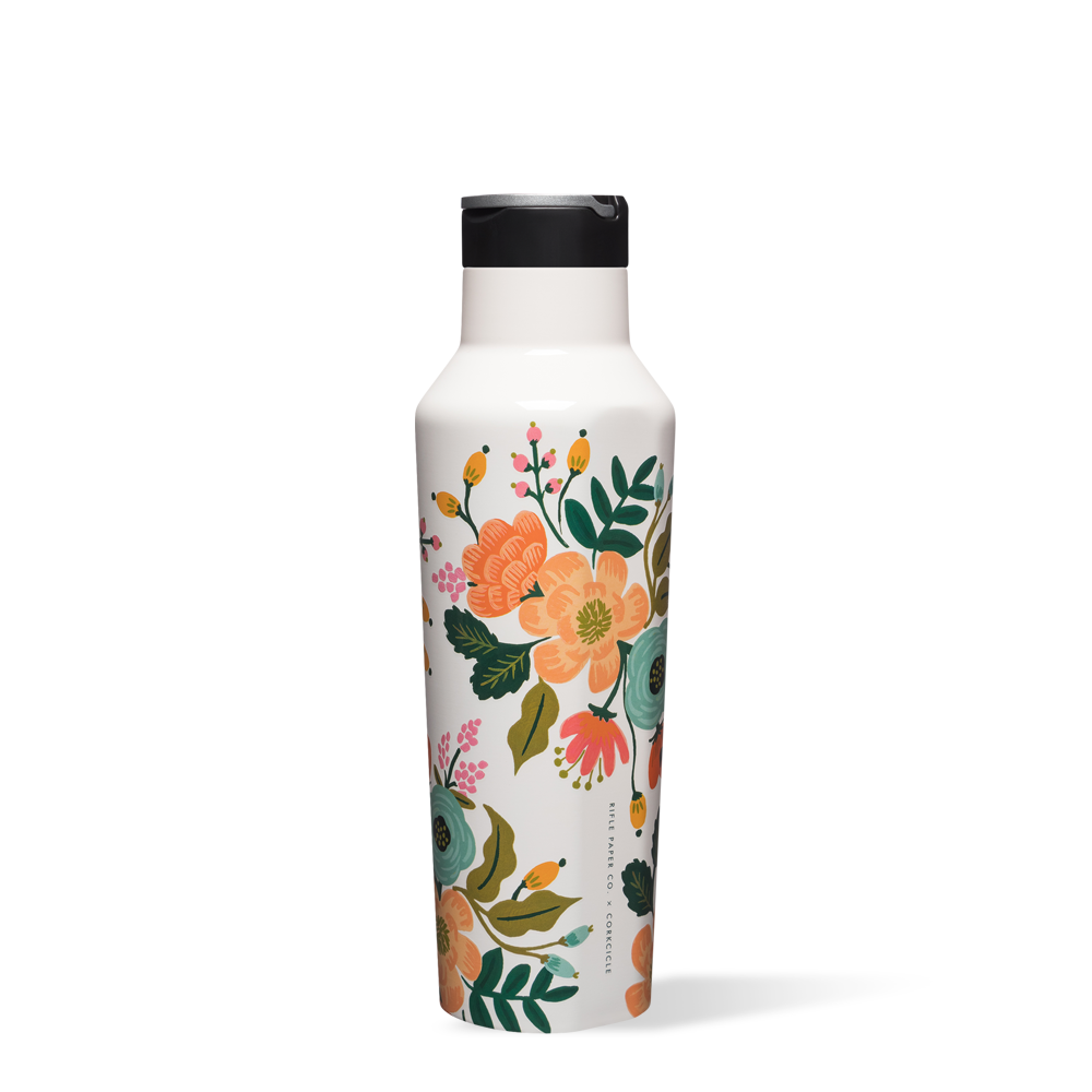 Rifle Paper Co. Sport Canteen by CORKCICLE. Cream Lively Floral 20oz Canteen - Tophatter Daily Deals