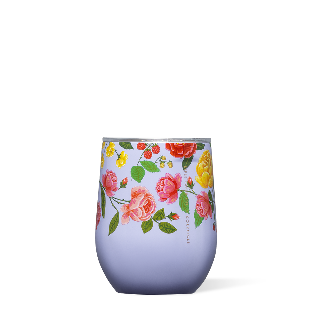 Rifle Paper Co. Stemless by CORKCICLE. Roses 12oz Stemless - Tophatter Daily Deals
