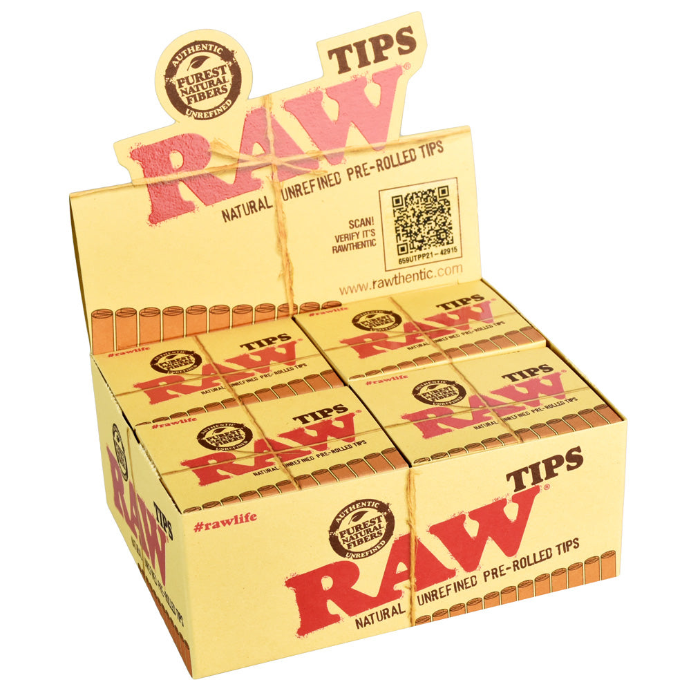 RAW Pre-Rolled Tips Full Box (20 Packs) Rolling Tips - Tophatter Daily Deals