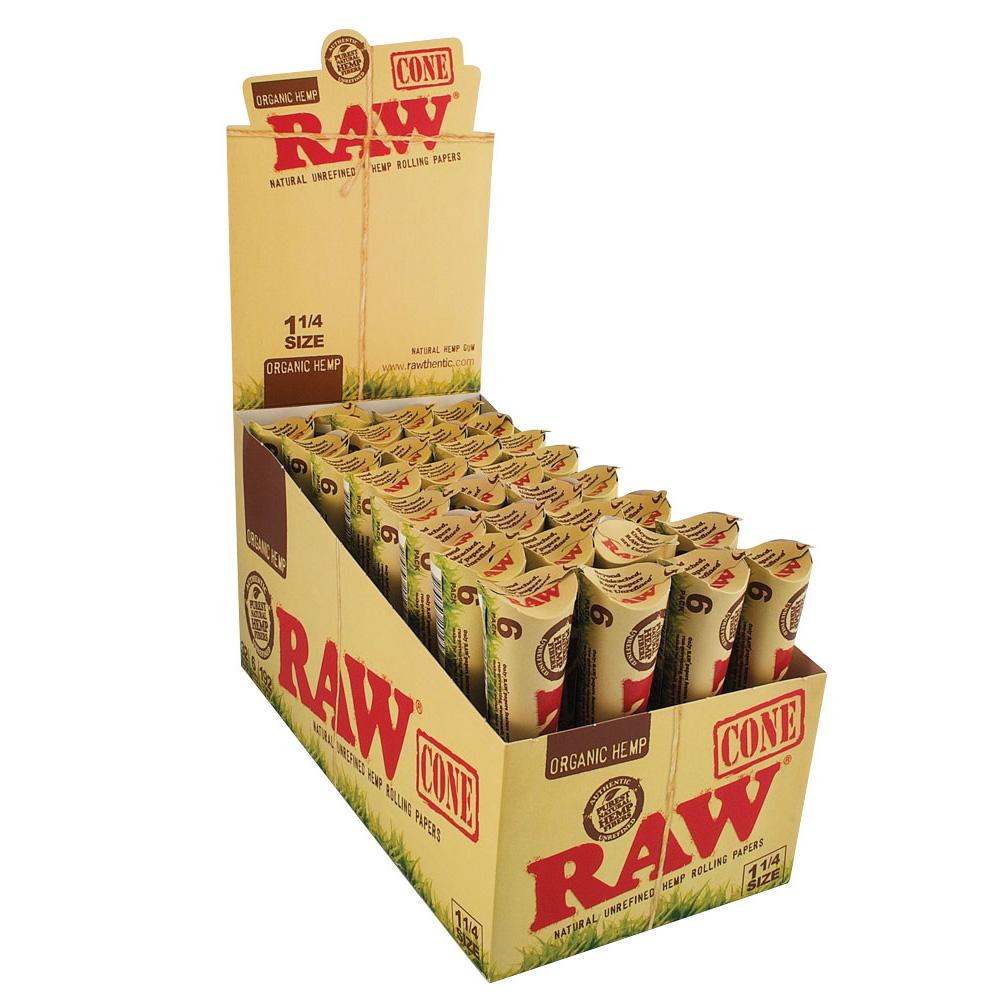RAW Organic Pre-Rolled Cones 1 Box (32 Packs) 1 1 4 Inch Pre-Rolled Cones - Tophatter Daily Deals