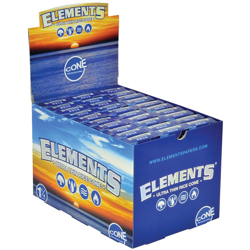 Elements Ultra Thin Rice Cones 1 Box (30 Packs) Pre-Rolled Cones - Tophatter Daily Deals