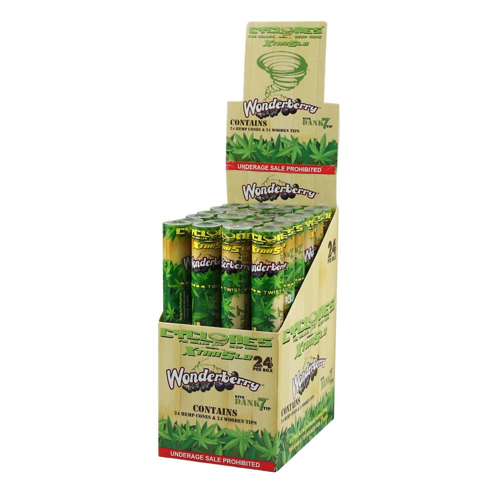 Cyclones Pre-Rolled Cone w/ Wooden Tip Wonderberry Blunt Wraps & Leaf Rolls - Tophatter Daily Deals