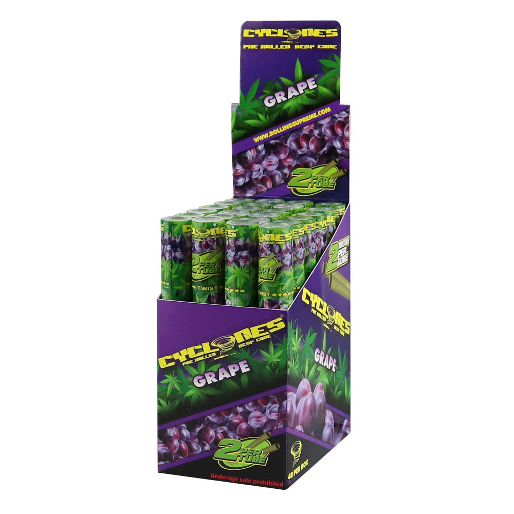 Cyclones Pre-Rolled Cones Grape Blunt Wraps & Leaf Rolls - Tophatter Daily Deals