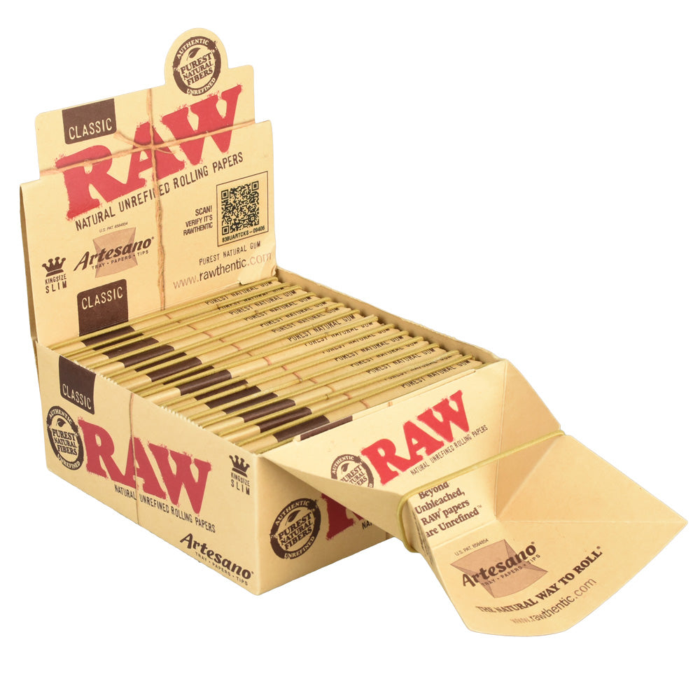 RAW Artesano Kingsize Slim Rolling Papers Full Box (15 Packs) Rolling Papers - Tophatter Daily Deals