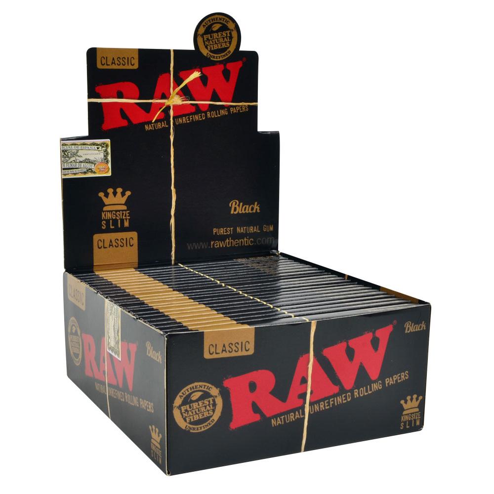 RAW Black Classic Rolling Papers Kingsize Slim Rolling Papers - Tophatter Daily Deals