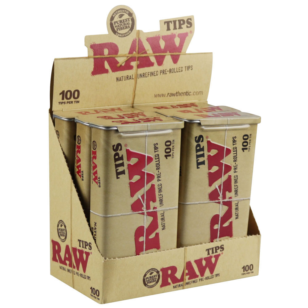 RAW Pre-Rolled Tips Tin Full Box (6 Tins) Rolling Tips - Tophatter Daily Deals