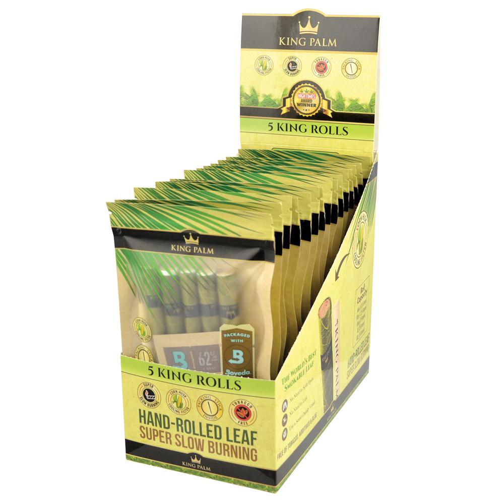 King Palm Leaf Rolls | King Size 5 Roll Pack Full Box Blunt Wraps & Leaf Rolls - Tophatter Daily Deals