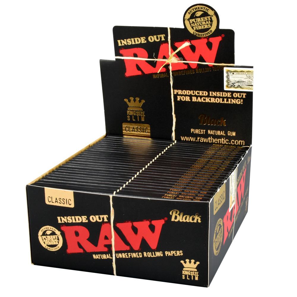 RAW Black Inside Out Rolling Papers Kingsize Slim Rolling Papers - Tophatter Daily Deals