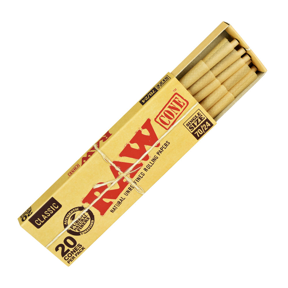 RAW Classic Single Size Cones | 70/24 Pre-Rolled Cones - Tophatter Daily Deals